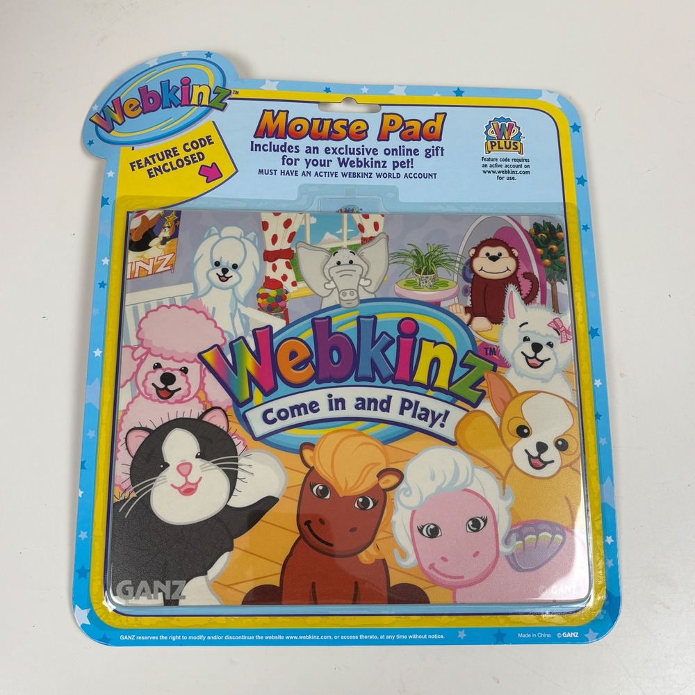Webkinz Mouse Pad Ganz Come In And Play Factory Sealed With Feature Code NEW